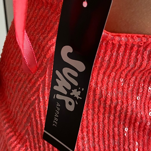 13903 Salmon Sequin Tassel Dress
